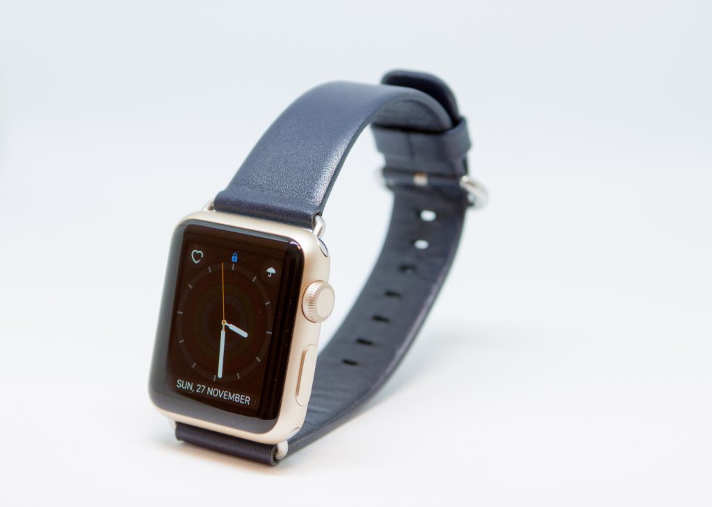Apple Watch交換ベルト　ミッドナイトブルーの本革