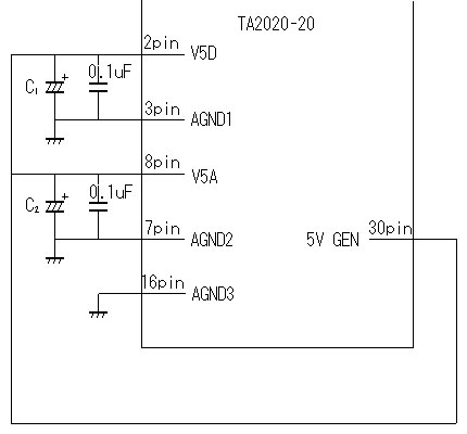 TA2020-20 5V電圧の安定化回路図