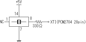 TCXO 水晶発信器（クリスタルオシレータ） 配線図
